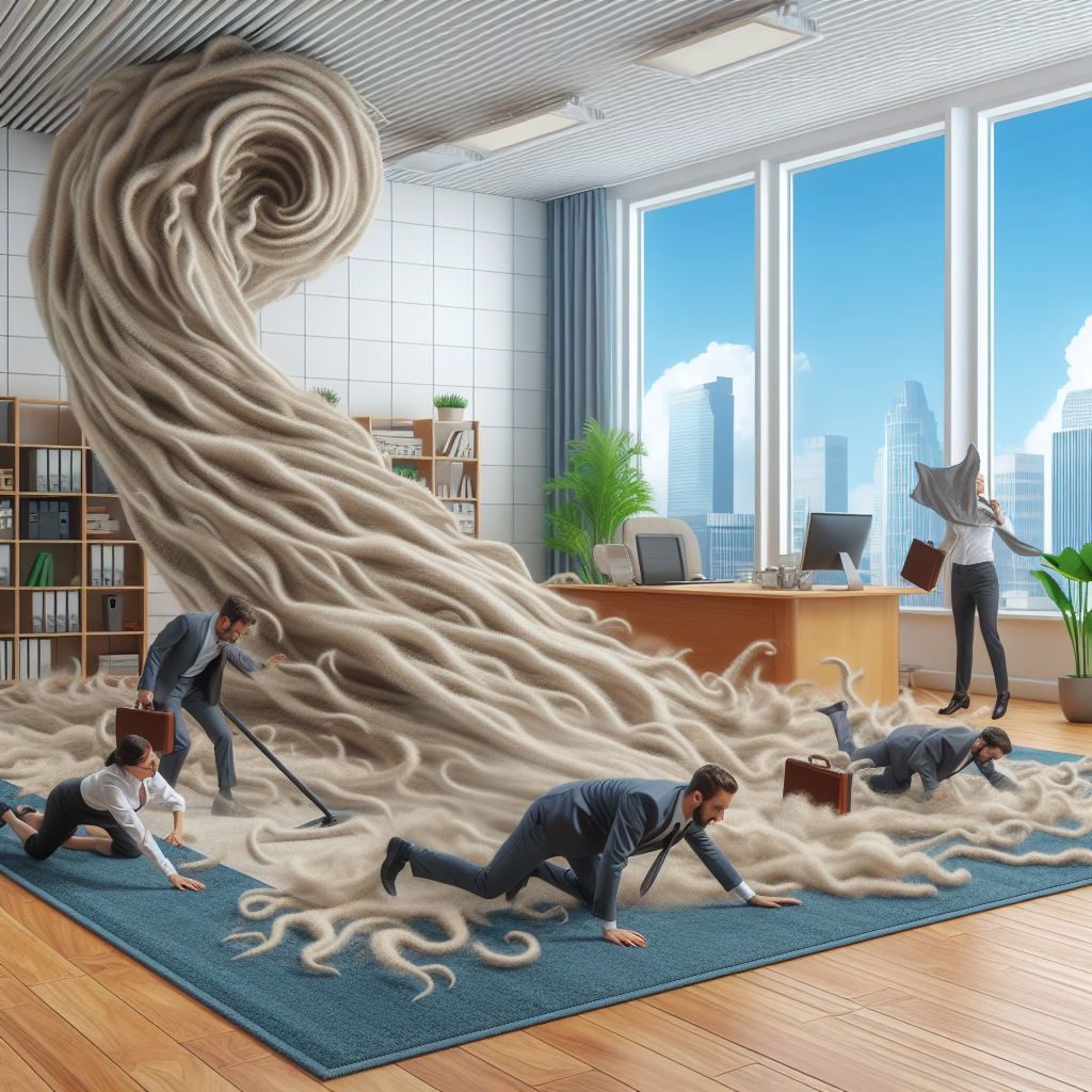 an illustration of what happens when you sweep all your problems under the rug